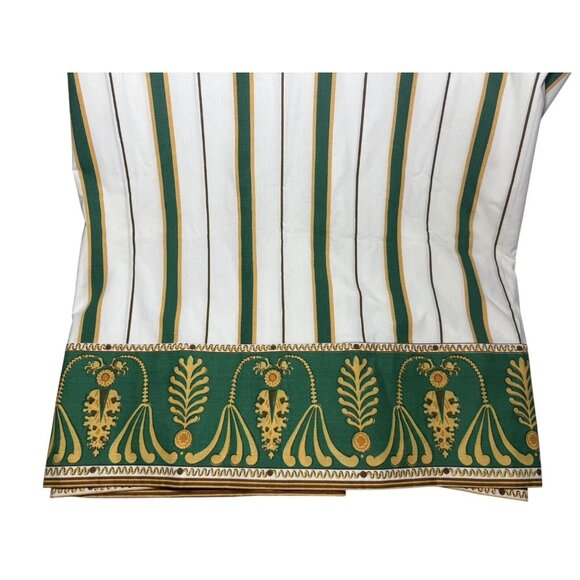 Yves Saint Laurent Queen Flat Sheet YSL Vintage 1977 Green Stripe Regal Bedding